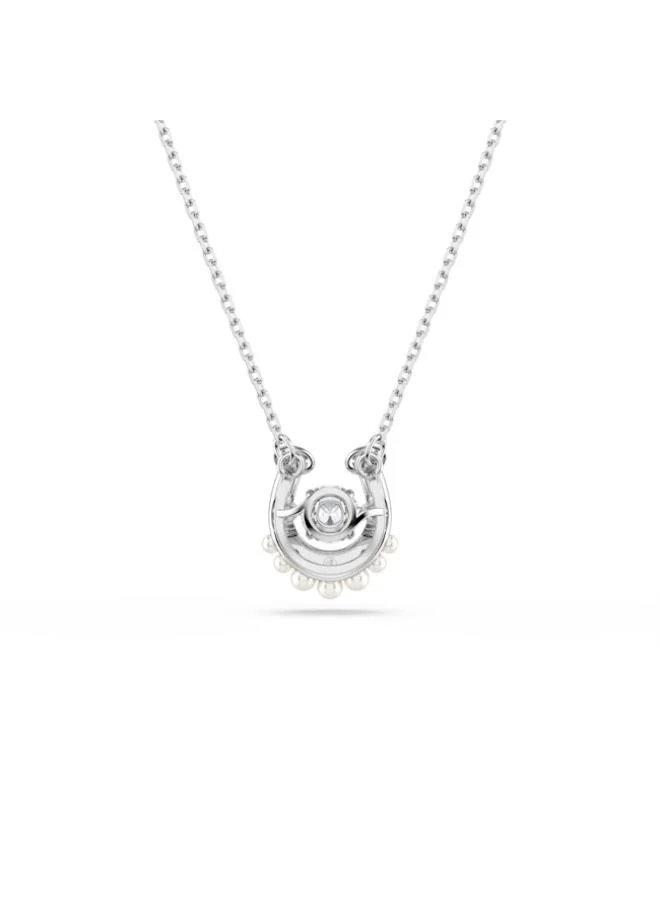 Swarovski  Symbolica White Crystal Rhodium Plated Stud Pendant Necklace for Women | Best Price UAE